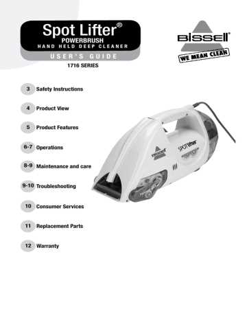 bissell spotlifter 2x instruction manual