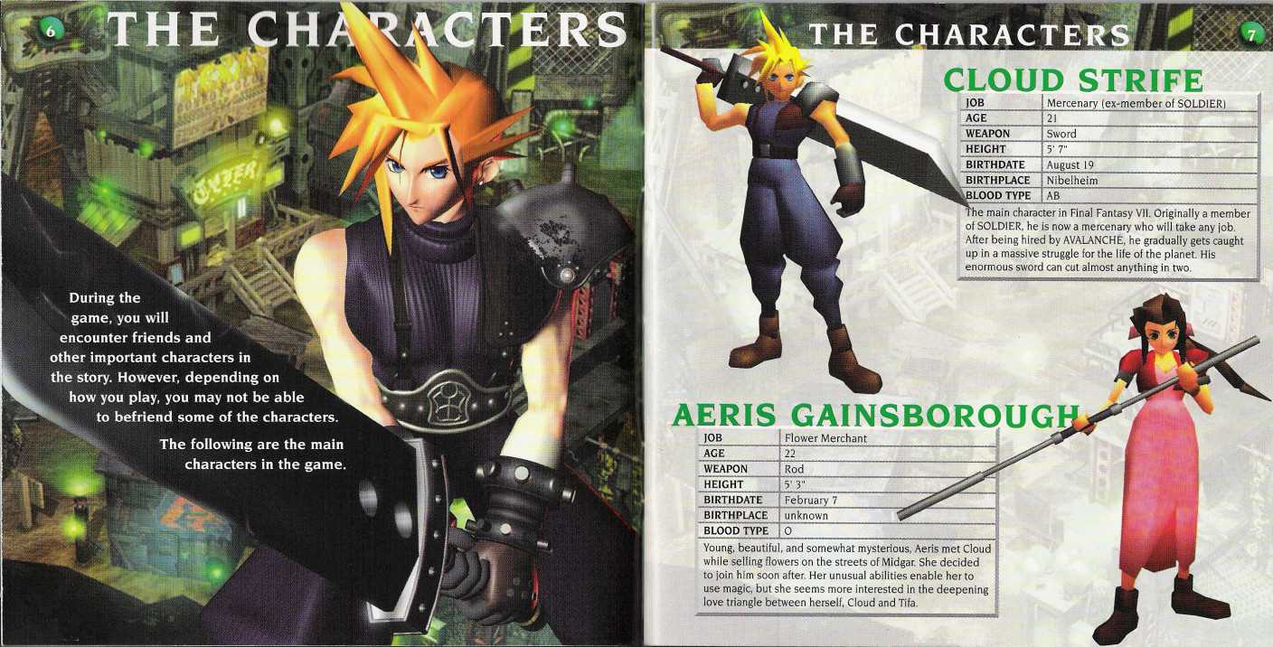 final fantasy vii instruction manual