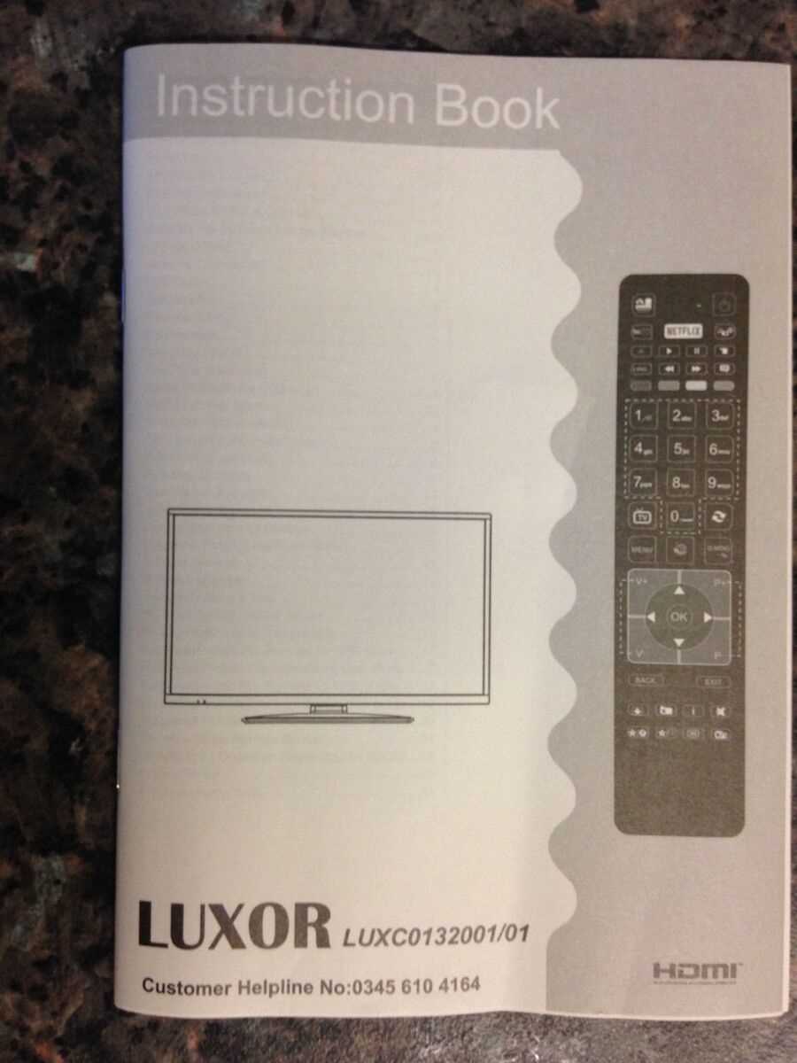 luxor tv instruction manuals