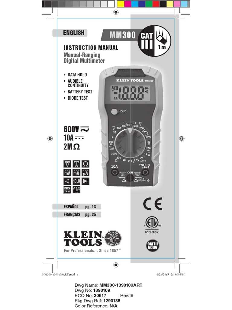 klein tools mm300 instruction manual