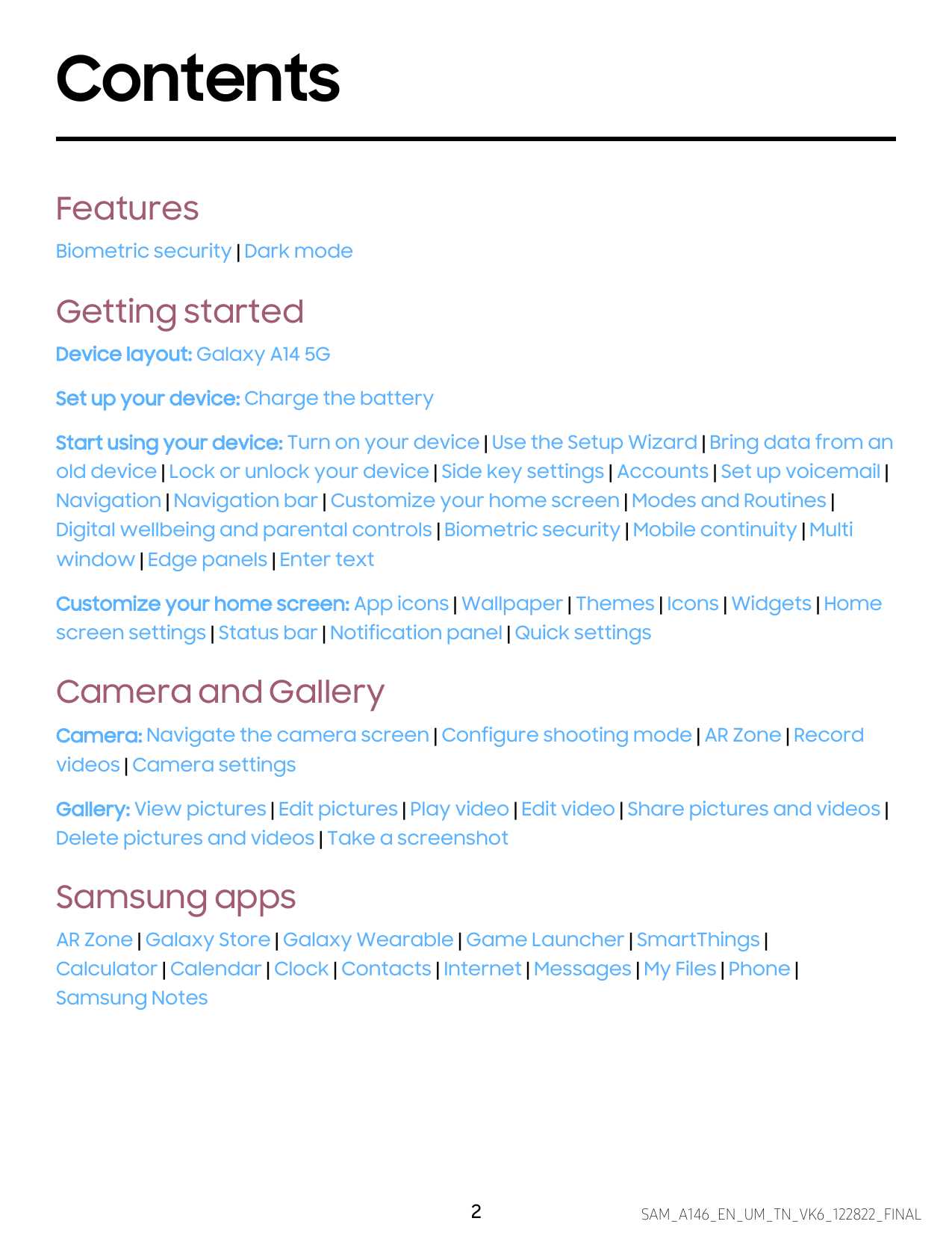 samsung a14 instruction manual