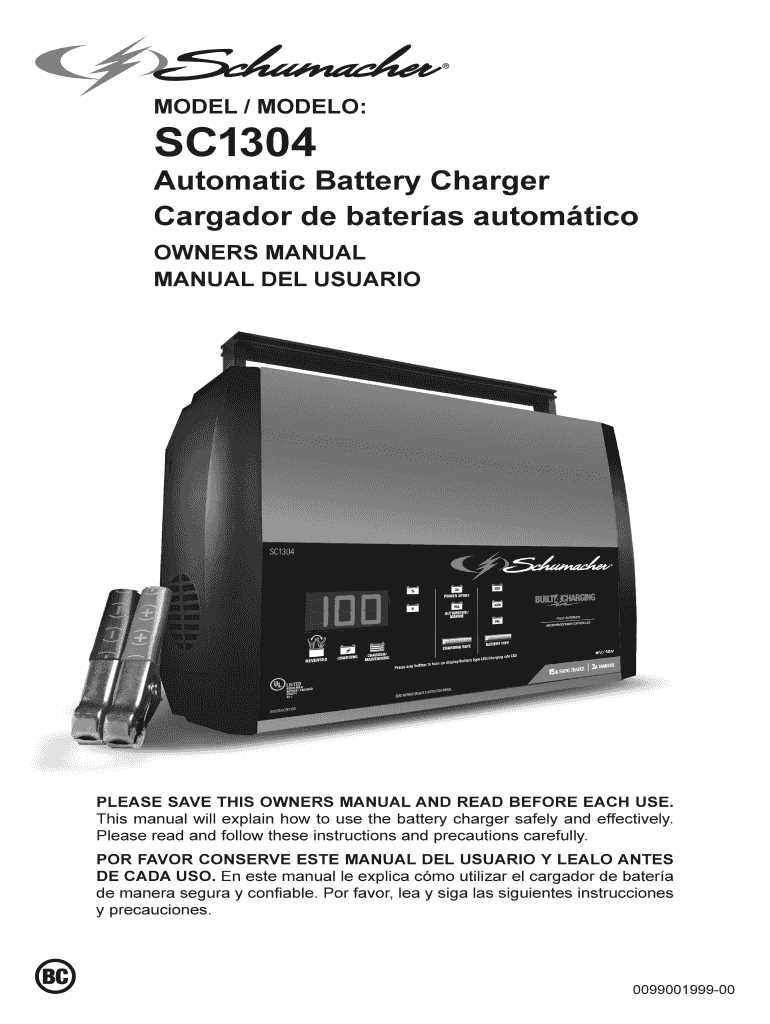 instruction manual for schumacher battery charger