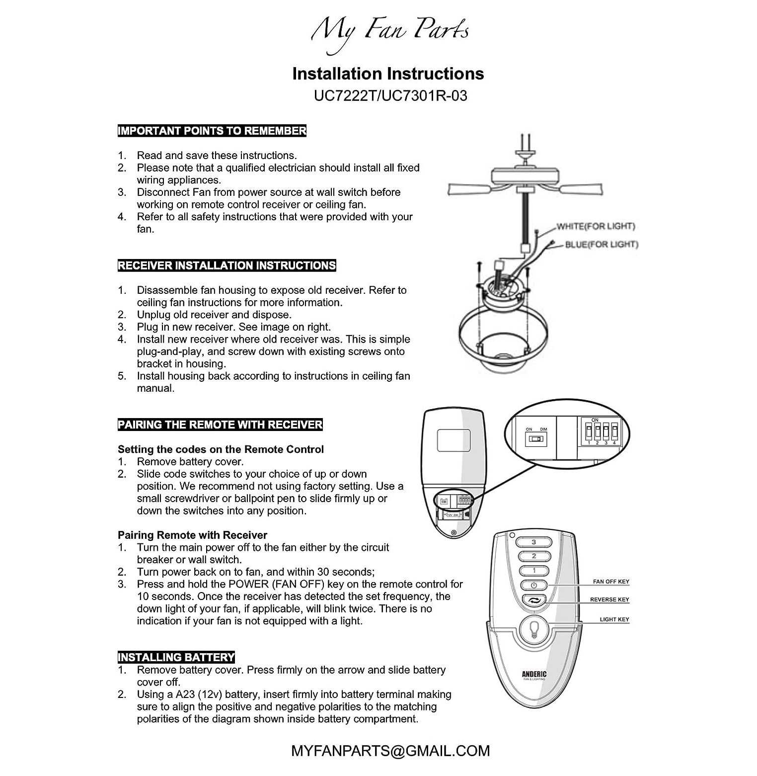 hampton bay ceiling fan instructions manual