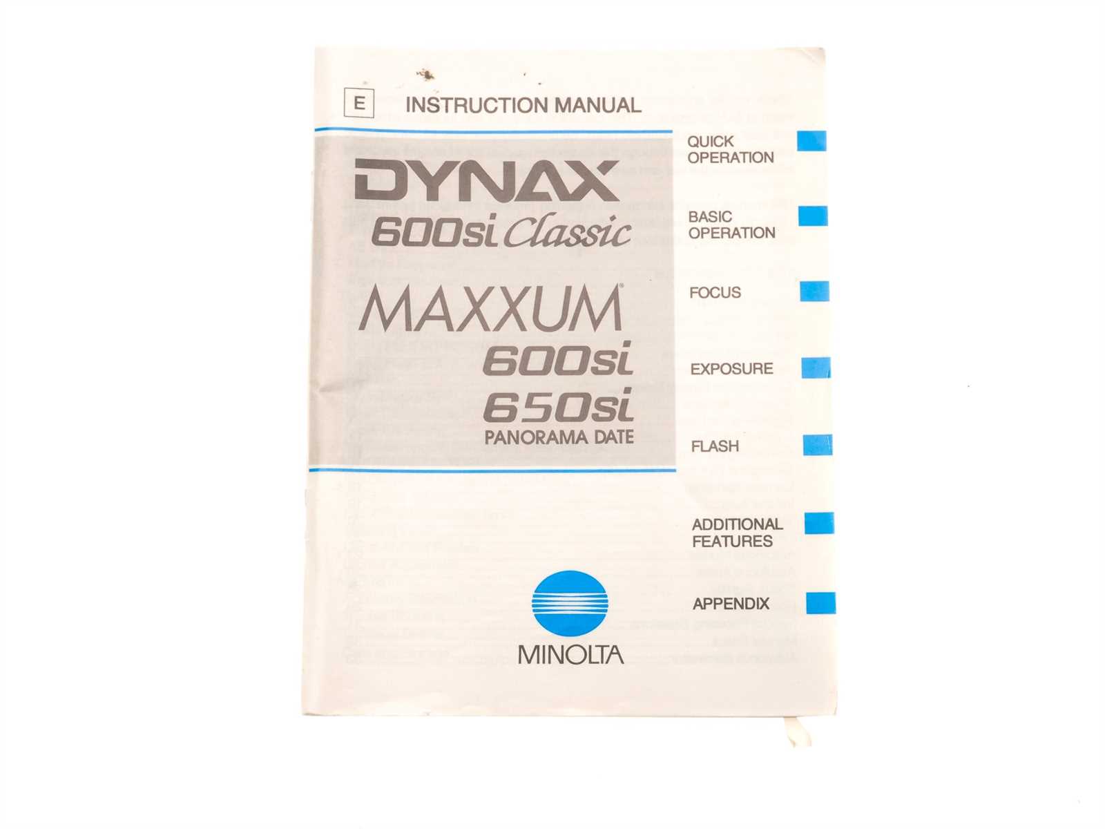 minolta dynax 500si instruction manual