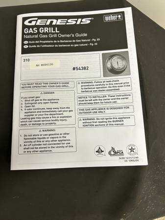 weber genesis e 310 instruction manual