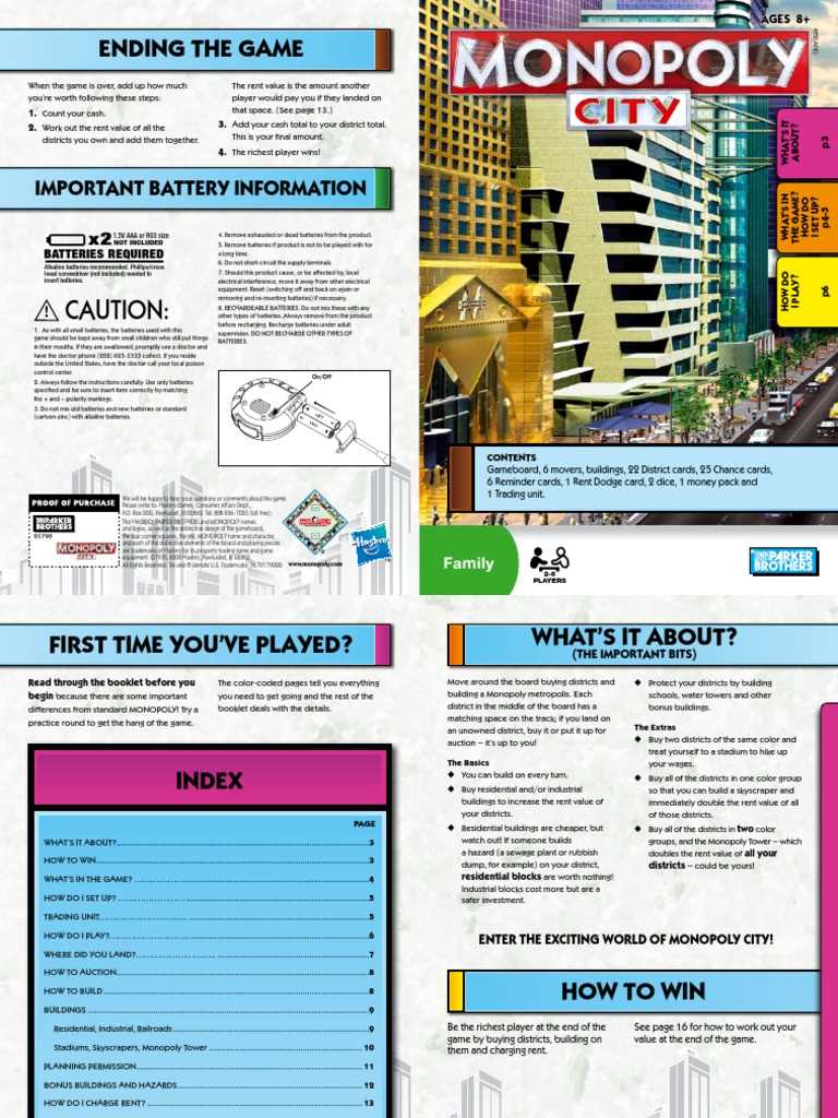 monopoly city instructions manual