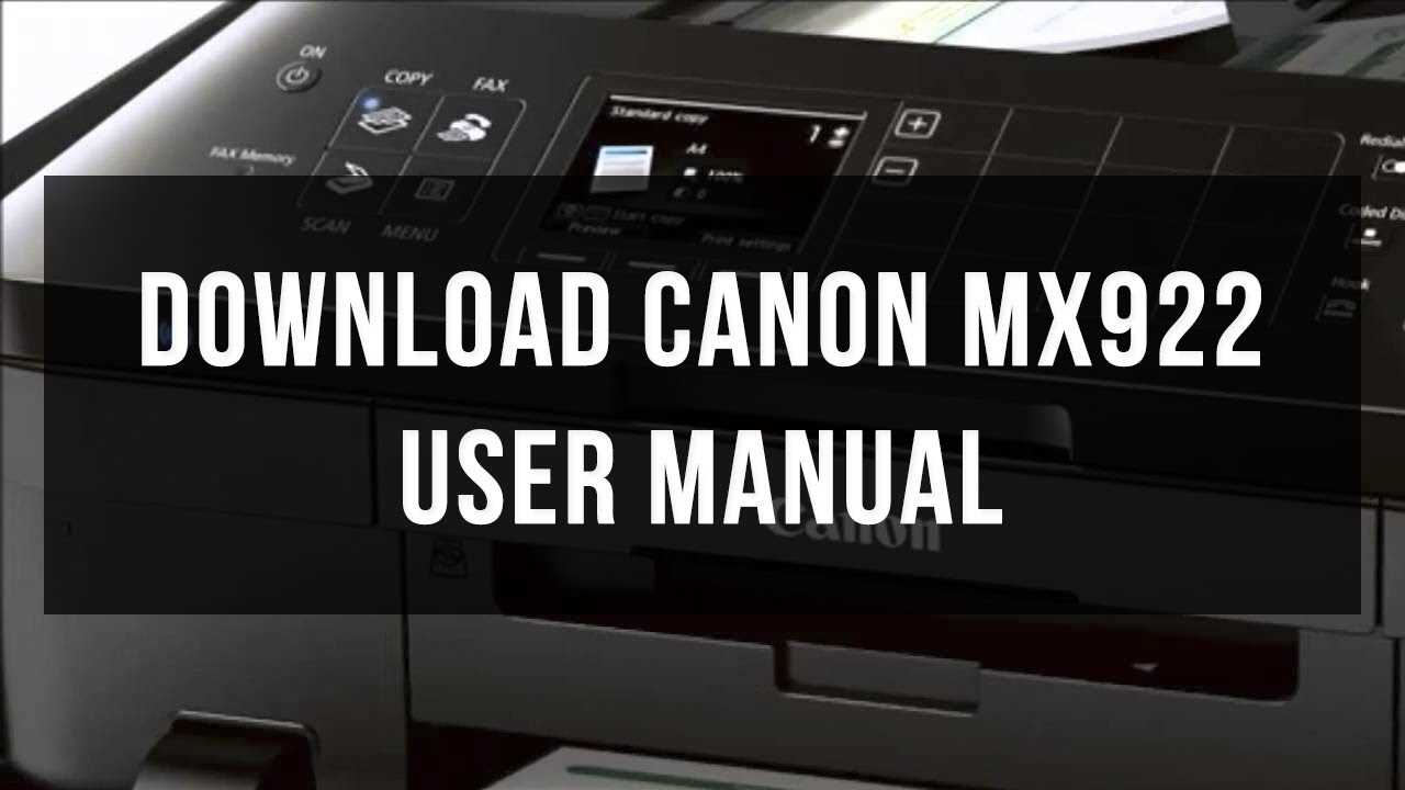 canon mx922 instruction manual