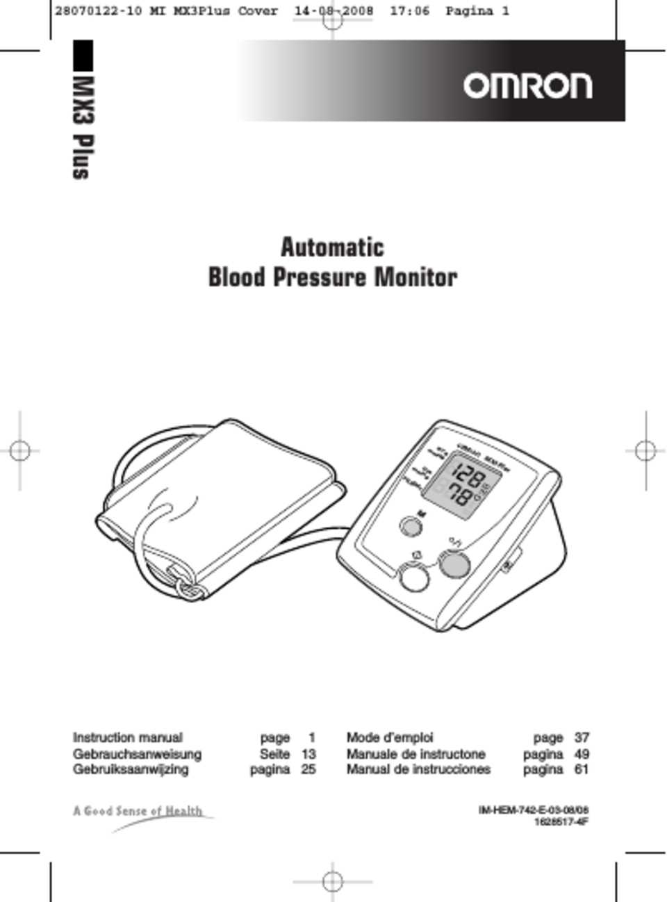 omron manual blood pressure monitor instructions