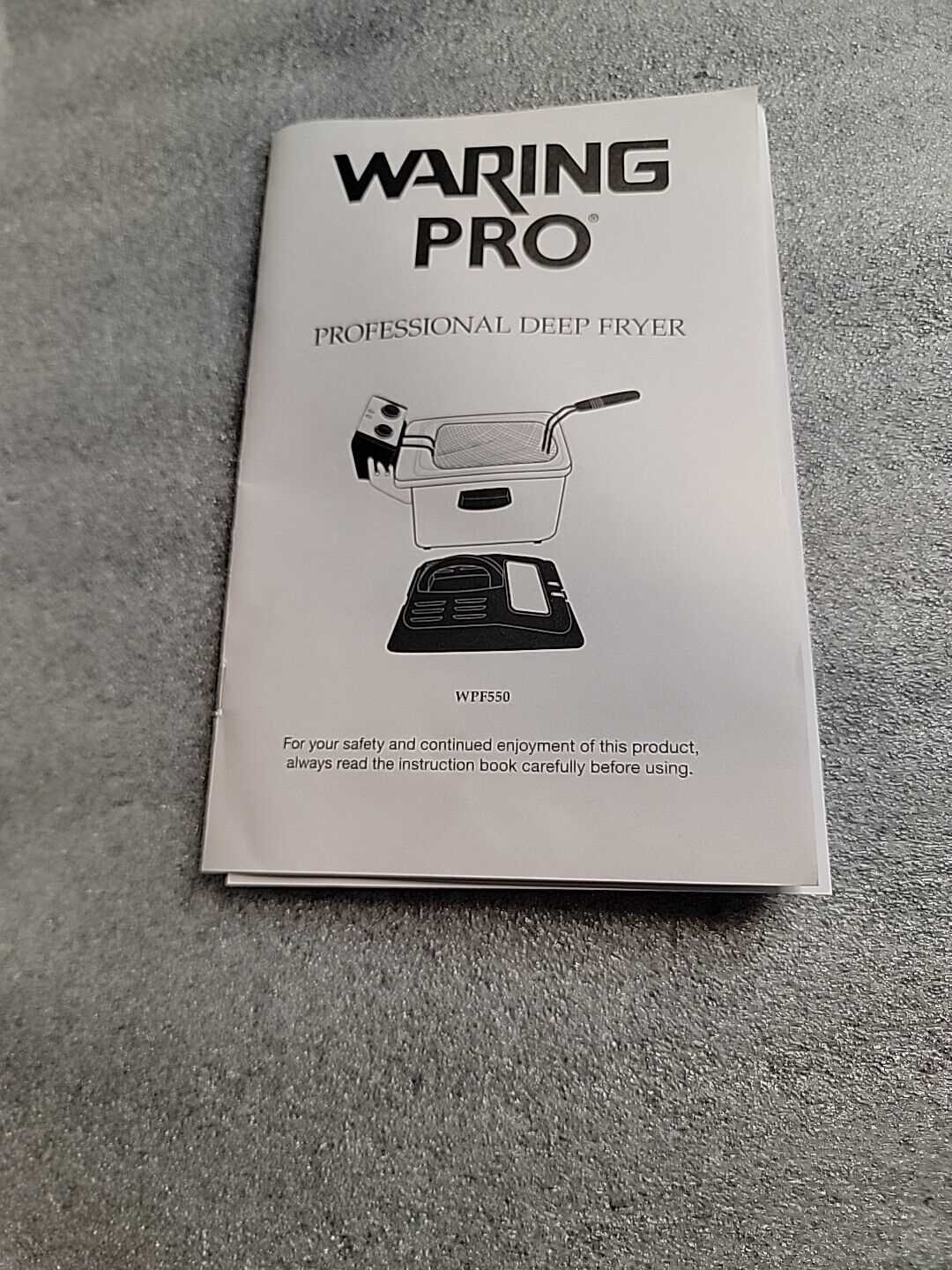 waring deep fryer instruction manual