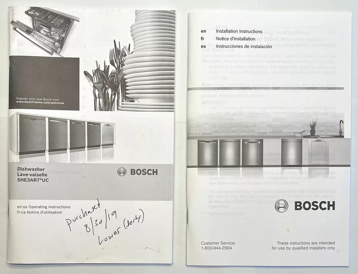 instruction manual for bosch dishwasher