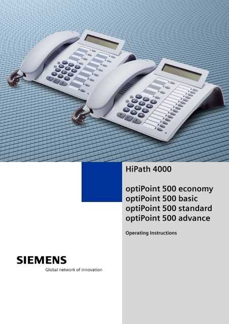 siemens optipoint 500 standard instruction manual