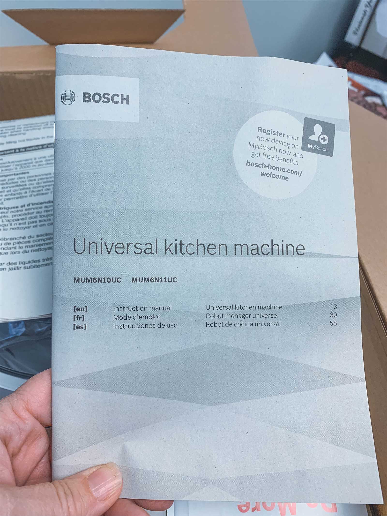 bosch mixer instruction manual