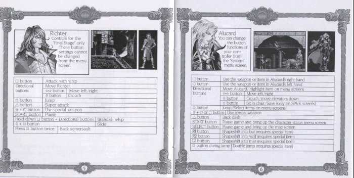 symphony of the night instruction manual