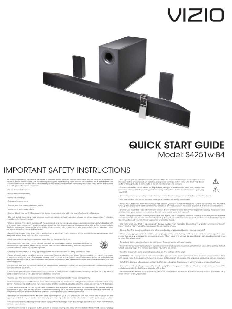 vizio sound bar instruction manual