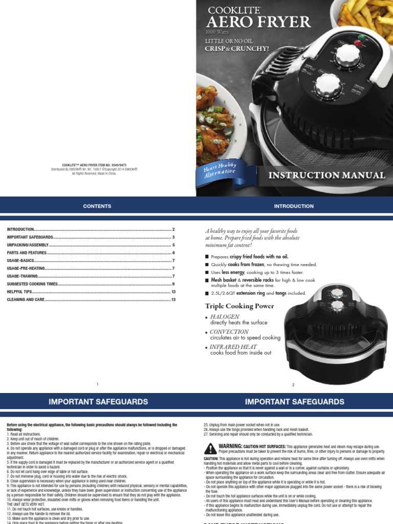 cooks essentials air fryer instruction manual