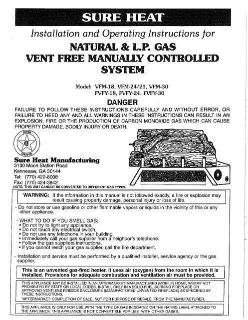 heat surge instruction manual