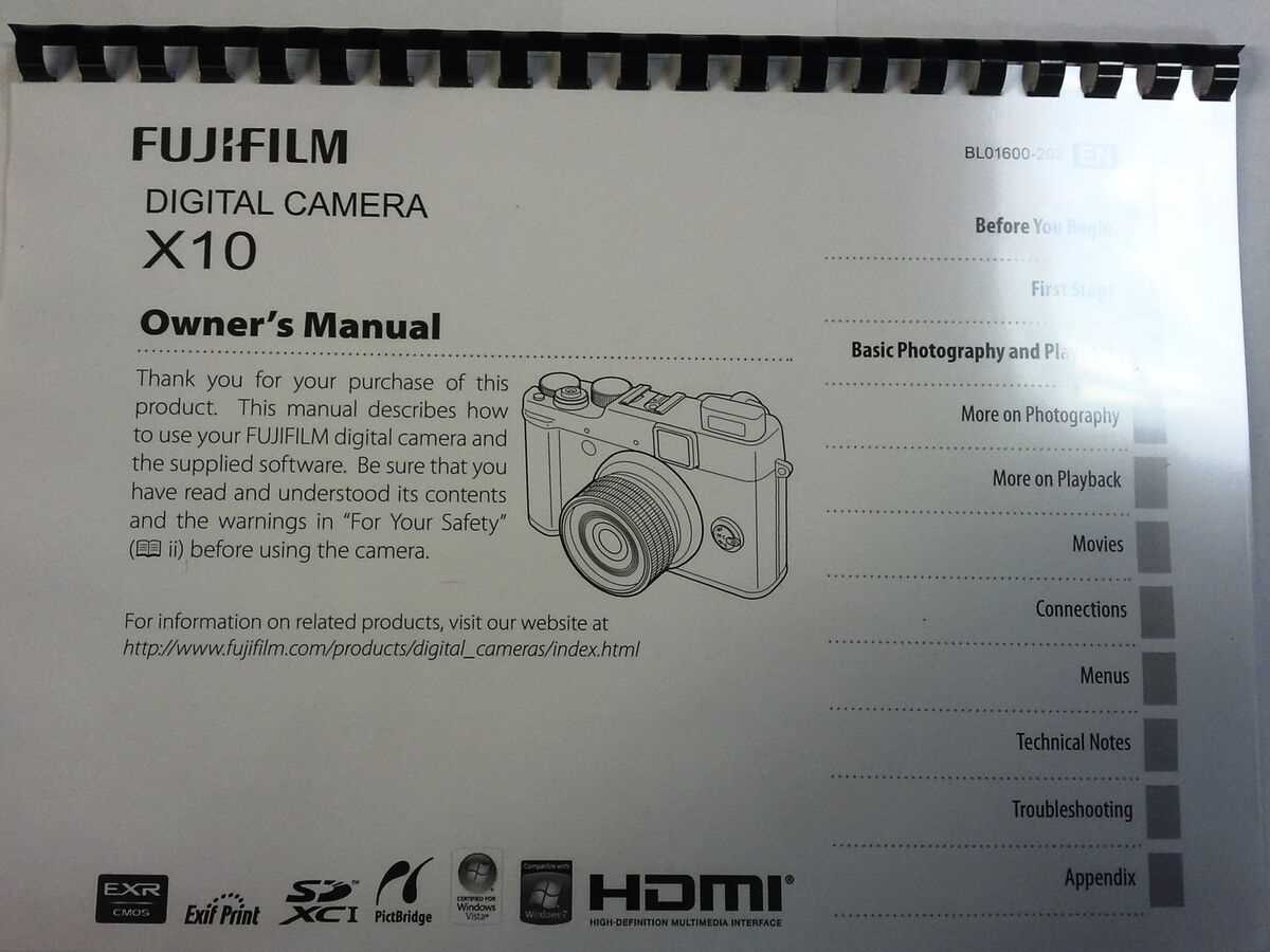 fujifilm x10 instruction manual