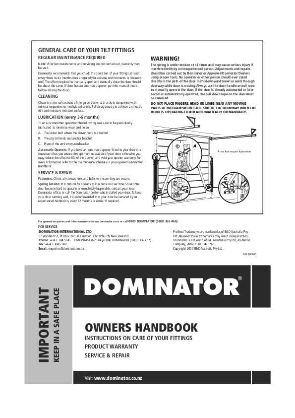 garage door installation instructions manual