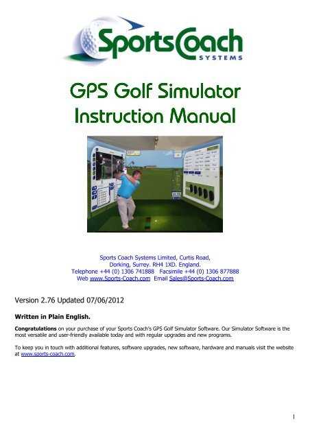 game golf instruction manual