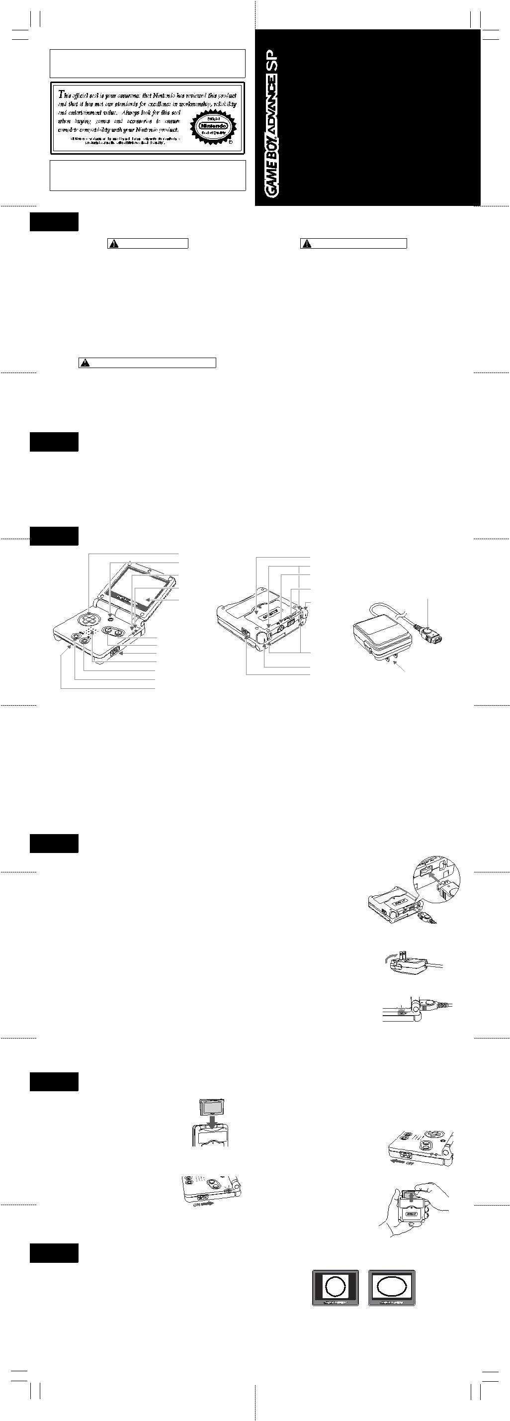 gameboy advance sp instruction manual