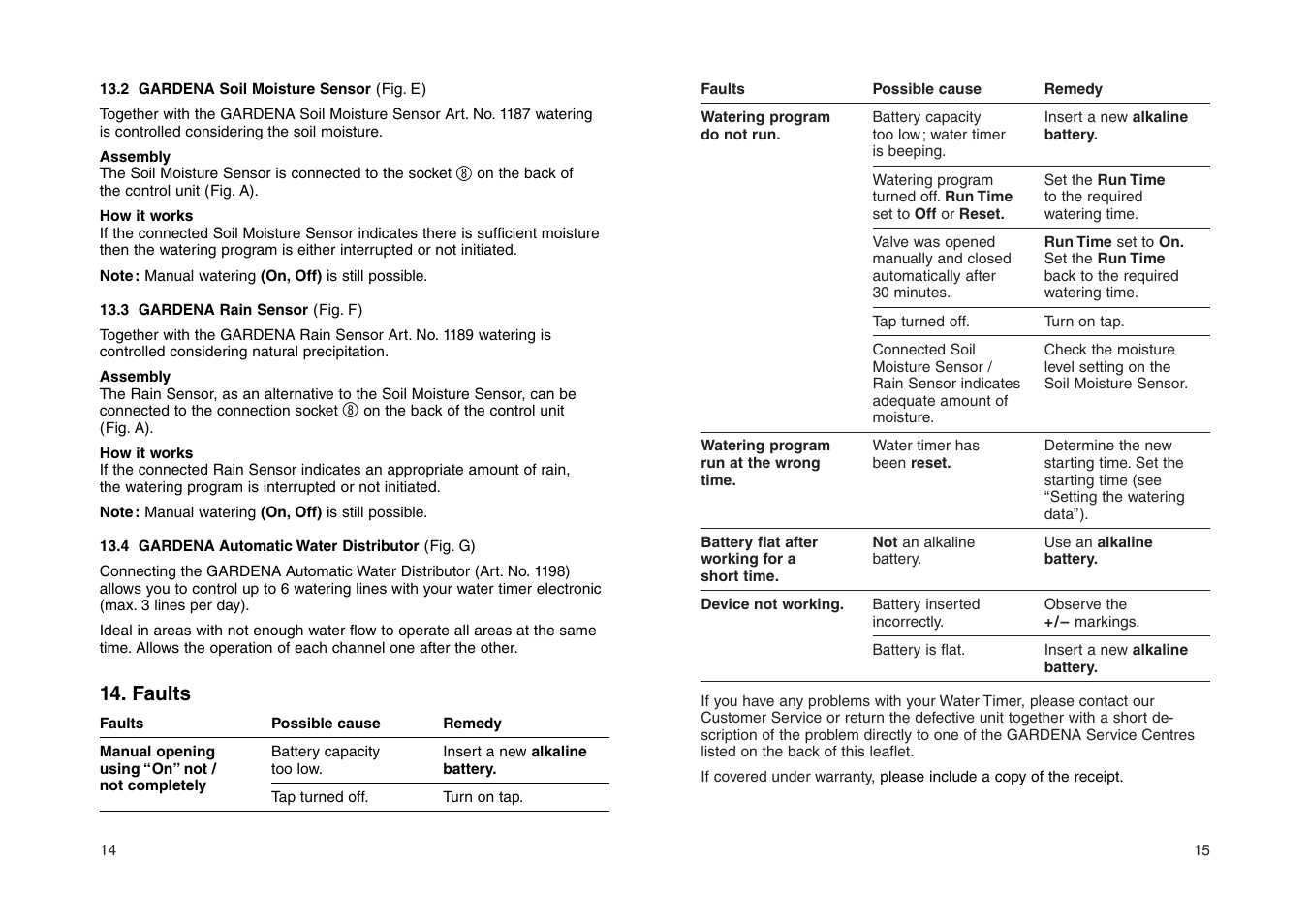 gardena t 1030 instruction manual