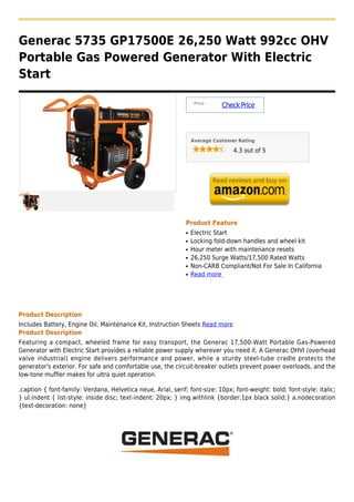 generac gp5500 instruction manual