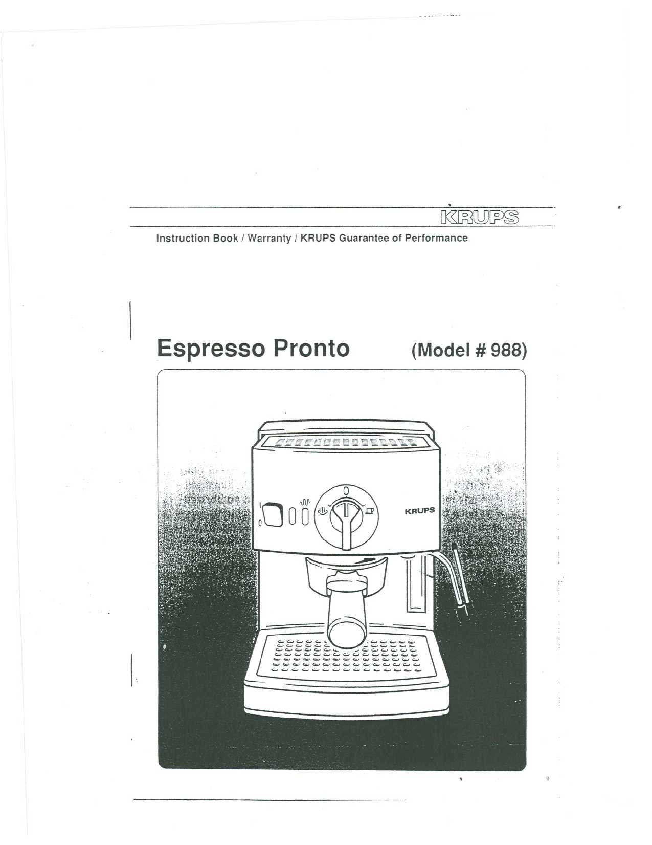 krups espresso machine instruction manual