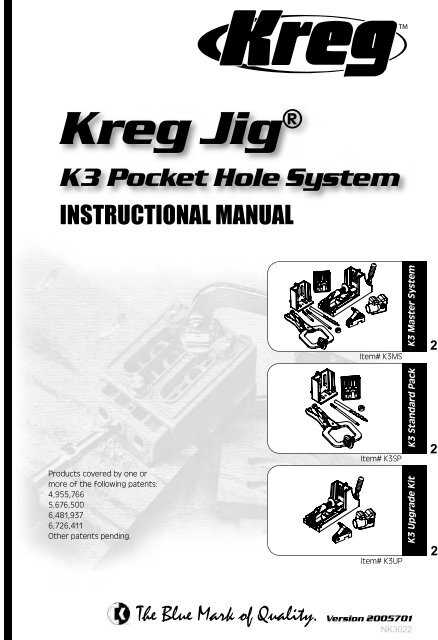 kreg jig mini instruction manual