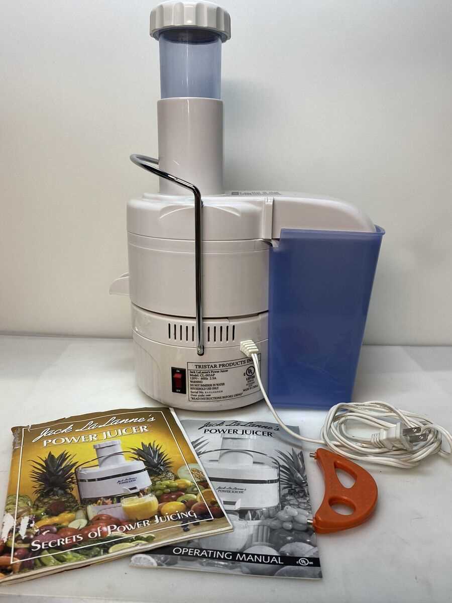 jack lalanne power juicer pro instruction manual