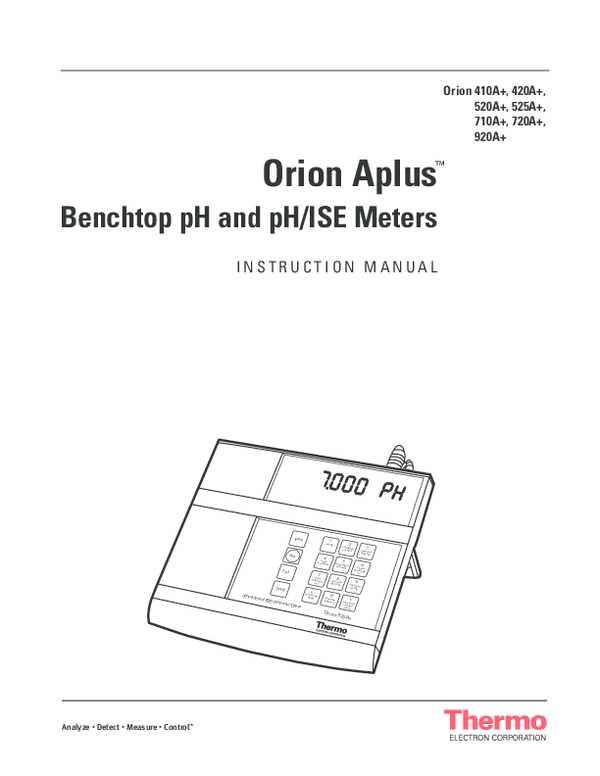 orion ph meter model 420a instruction manual