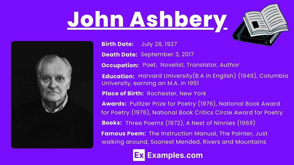 john ashbery instruction manual