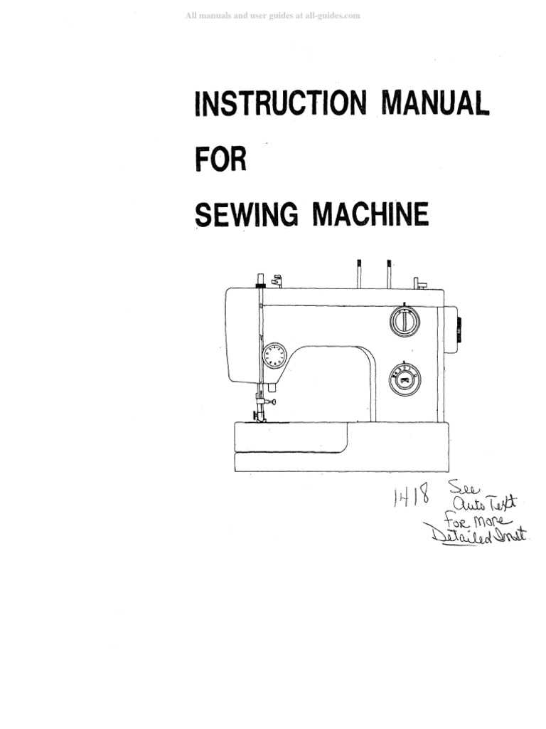 instruction manual for white sewing machine