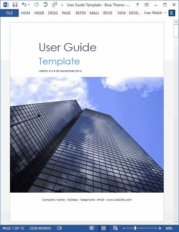 user instruction manual template