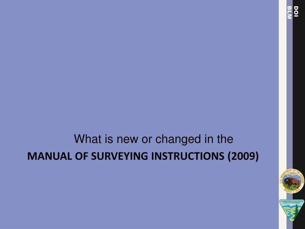 2009 manual of surveying instructions