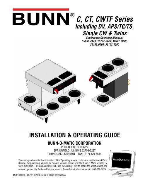 bunn cw series instruction manual