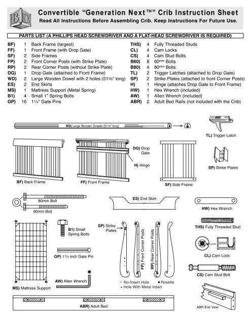 crib instructions manuals online