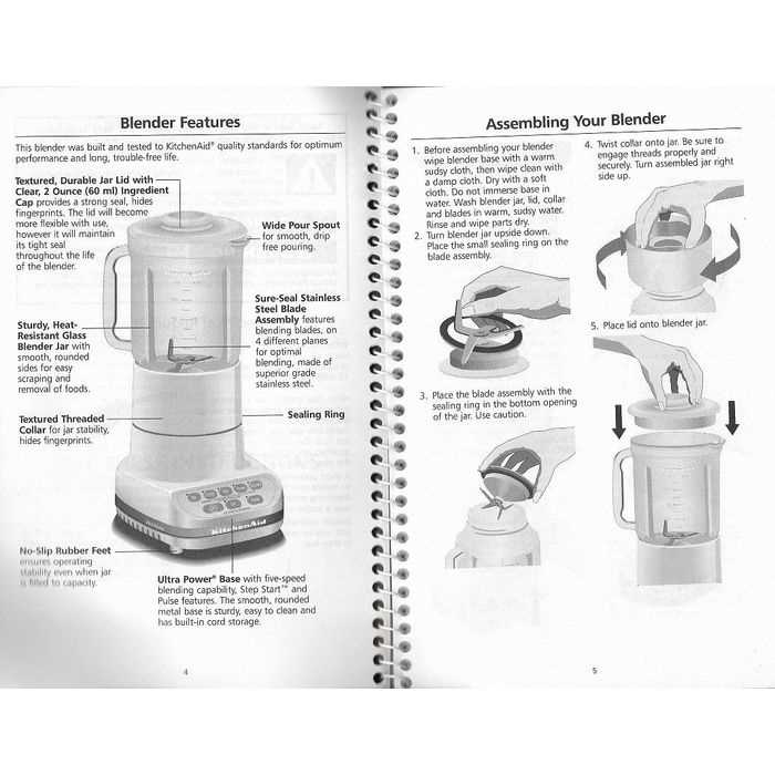 kitchenaid artisan blender instruction manual