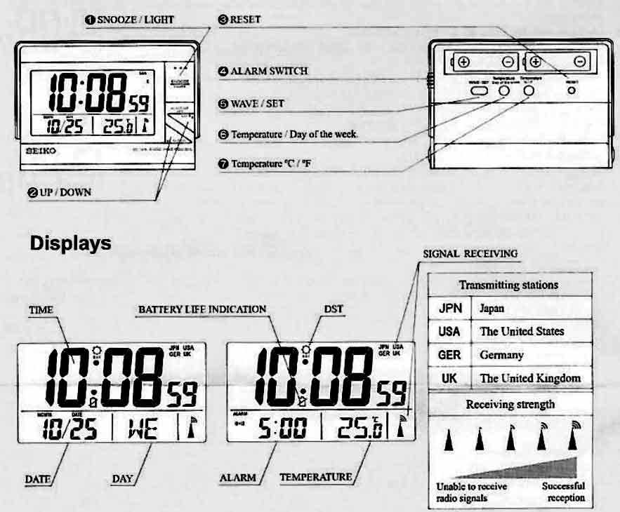 seiko qhr016 instruction manual