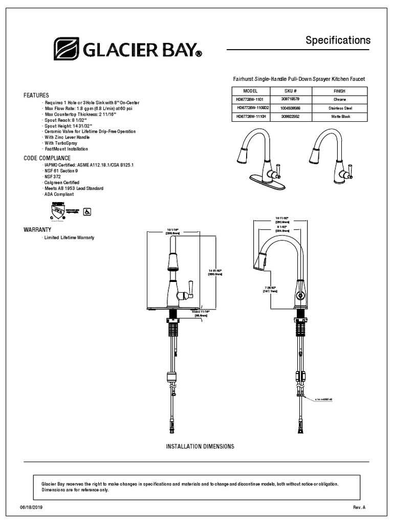 glacier bay faucet instruction manual