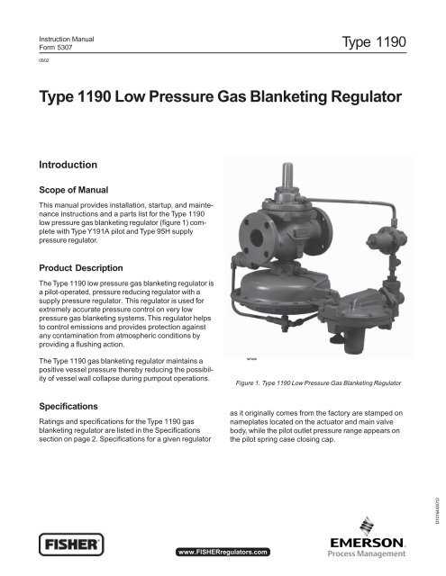 fisher 1098 regulator instruction manual