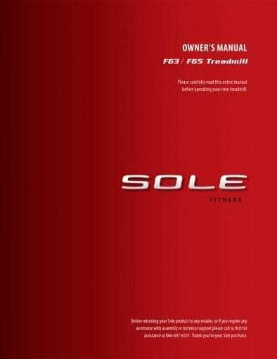 sole f63 treadmill instruction manual