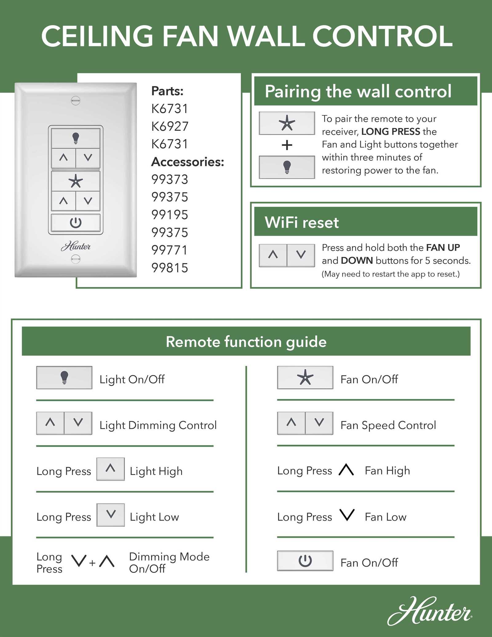 hunter fan instruction manual