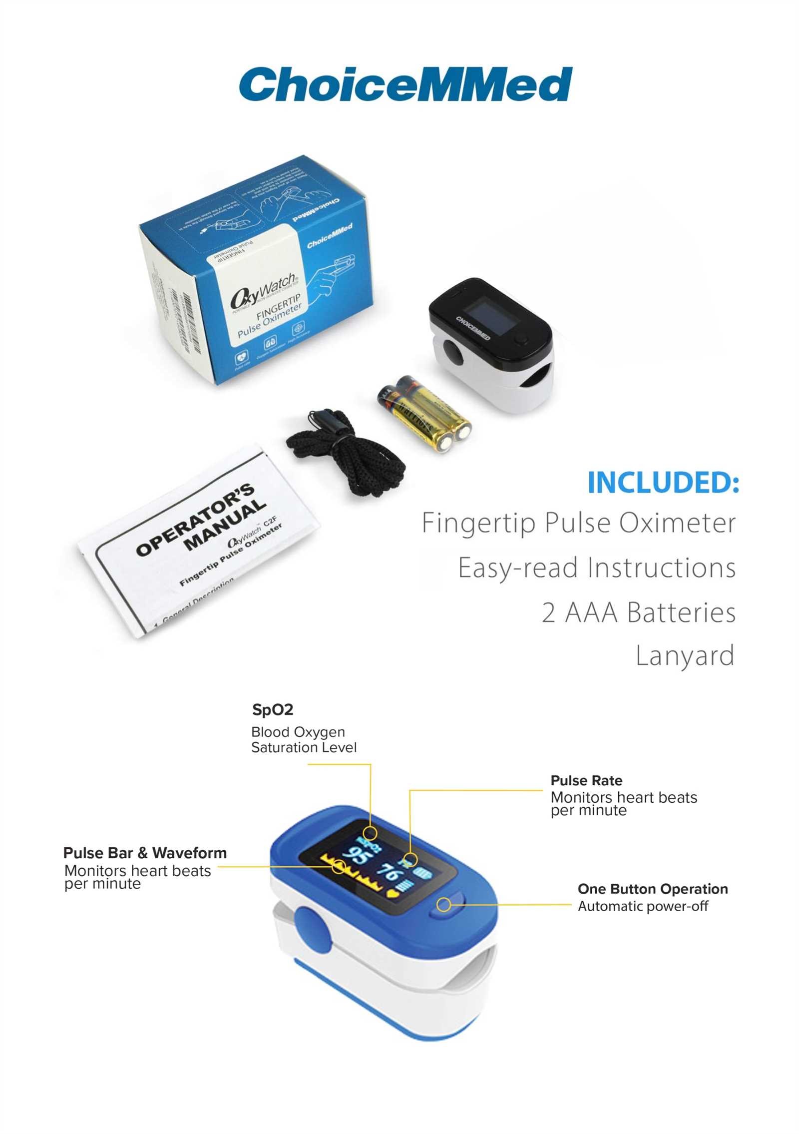 choicemmed pulse oximeter instruction manual