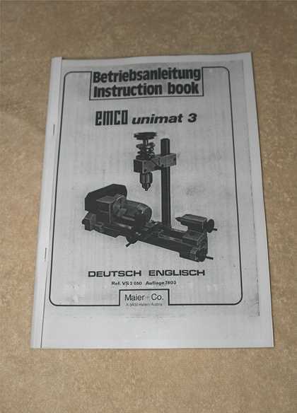 emco unimat 3 instruction manual