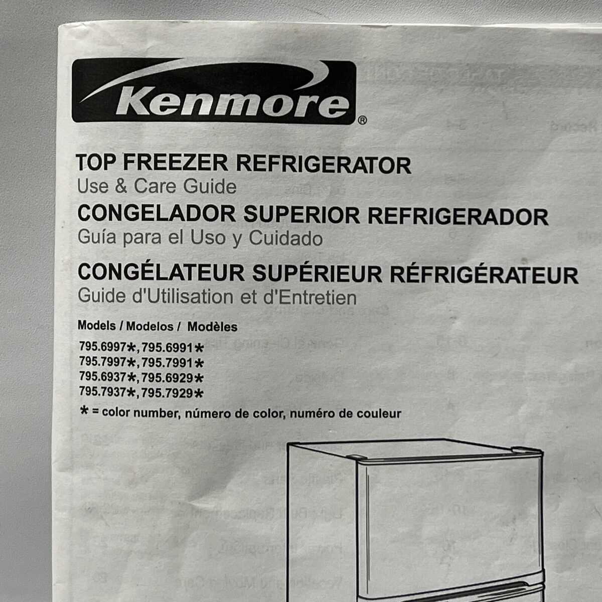 kenmore refrigerator instruction manual