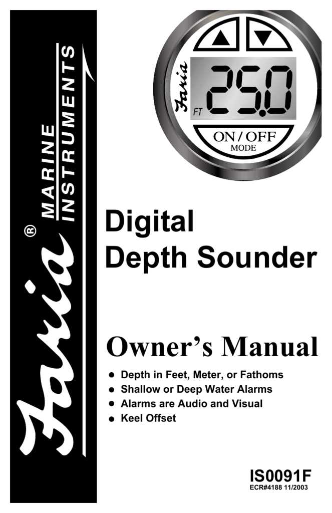 faria depth finder instruction manual