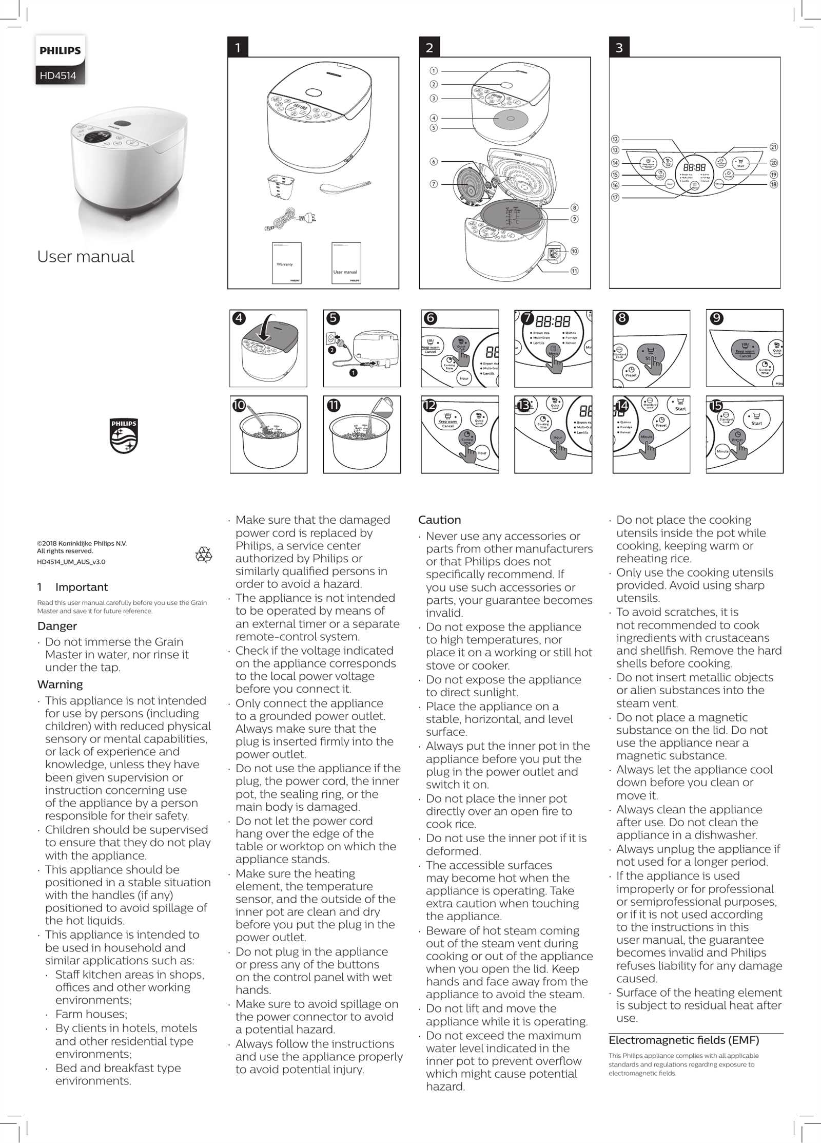 instruction manual of rice cooker