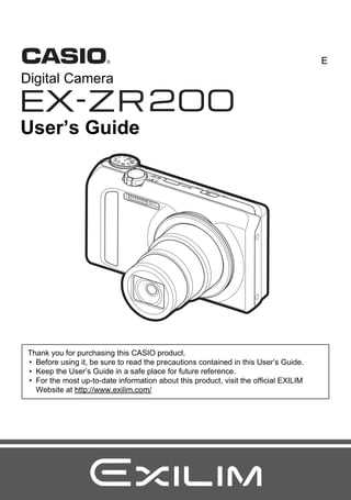 casio exilim camera instruction manual