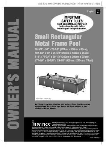 intex sand filter pump instruction manual