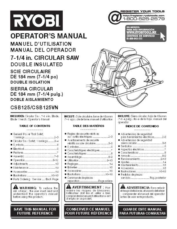 ryobi circular saw instruction manual